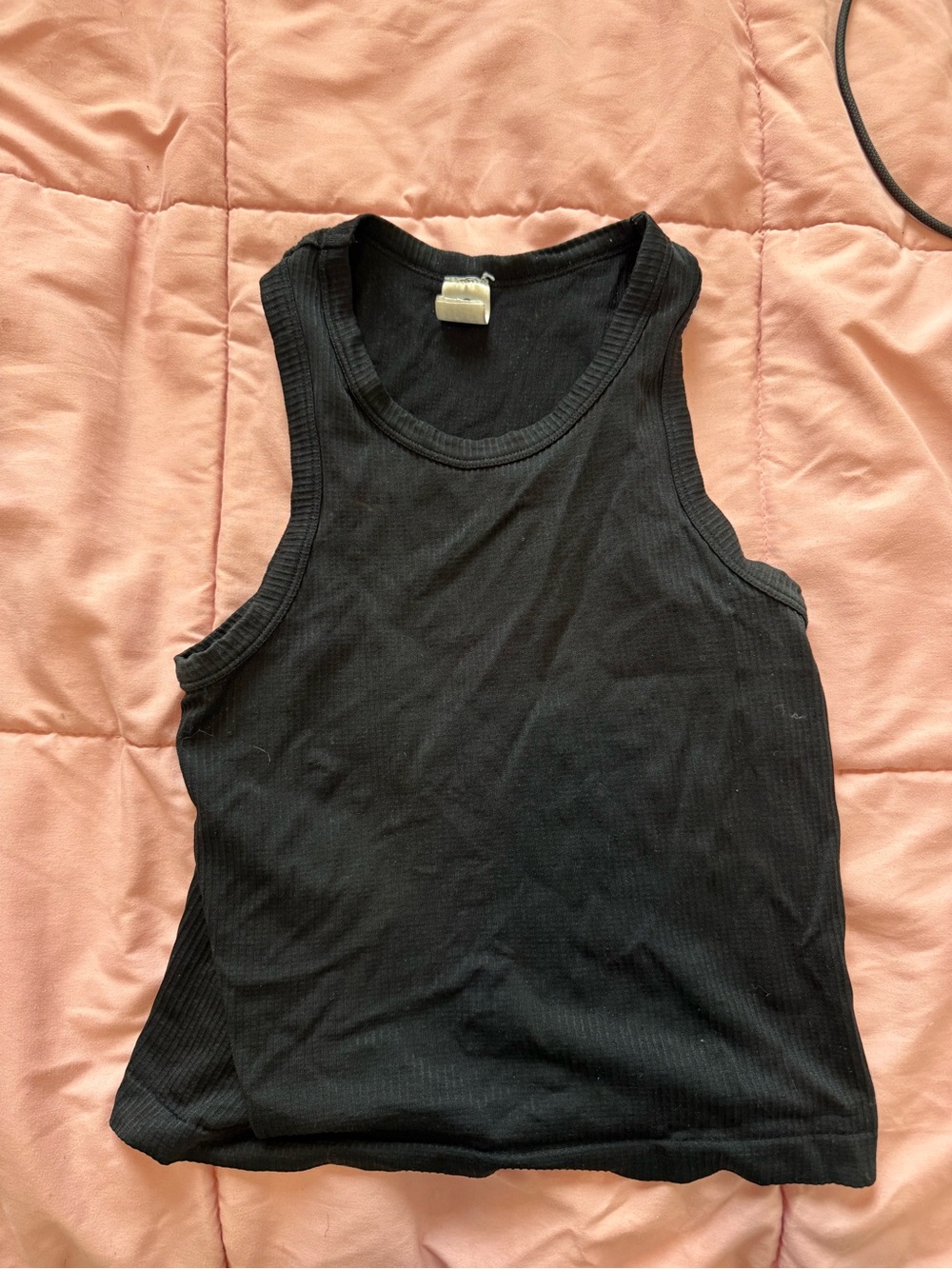 Black Ribbed Tank Top